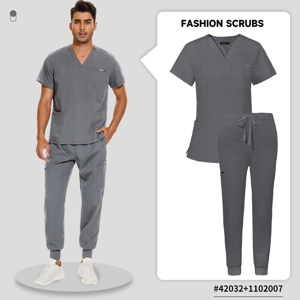 Medical Uniform Scrubs Nurse Accessories Uniform Unisex Clinical Overalls Women Men Operating Room Jogger Suit Doctor Tops Pants