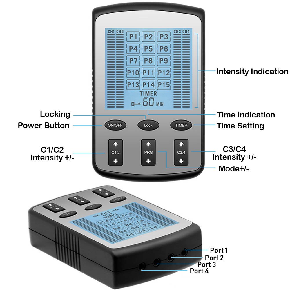 Tens Unit Stimulator Machine with 8 Electrodes