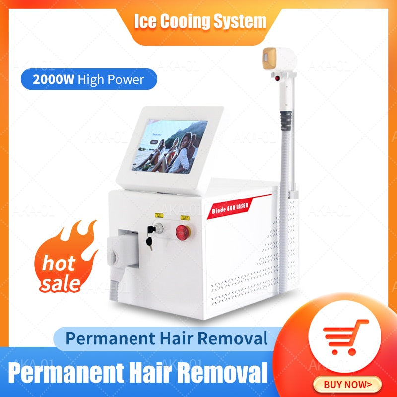 2000W Laser 808nm Diode Hair Removal Machine Ice Platinum 3 Wavelength Permanent depilation Hair Removal Painless