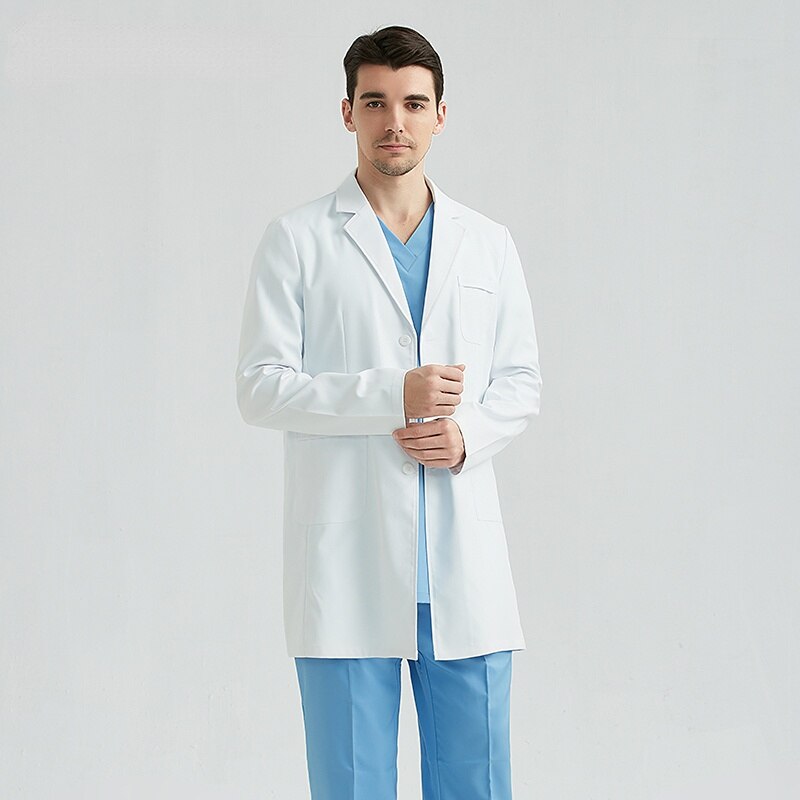 High-end white coat men's long cuff cavity cosmetic plastic hospital medical beauty doctor work clothes in long