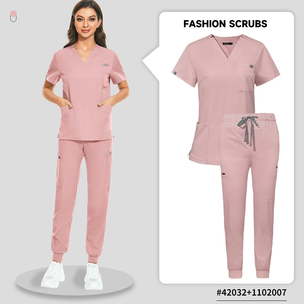 Medical Uniform Scrubs Nurse Accessories Uniform Unisex Clinical Overalls Women Men Operating Room Jogger Suit Doctor Tops Pants