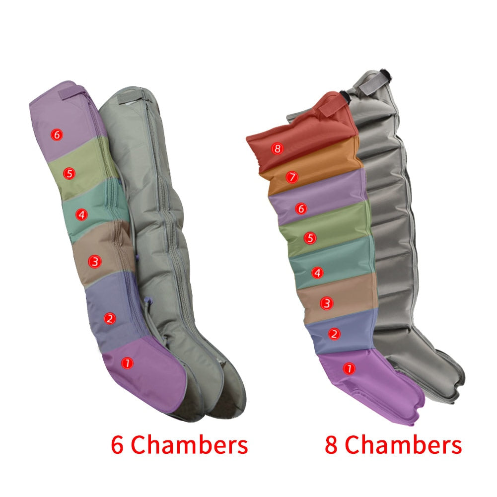 8/6 Air Chambers Compression Massager Therapy Pain Relife Waist Foot Arm Ankles Massage Rehabilitation Equipment Care