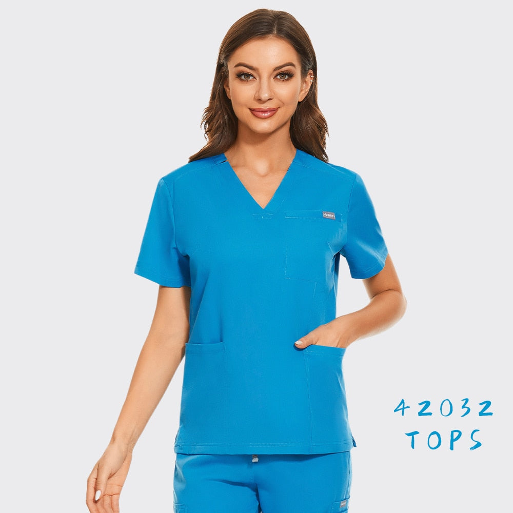 Nurse Uniform Scrubs Women Shirts Medical Scrubs Tops High Quality Men Pet Grooming Care Workwear Operating Room Surgical Blouse