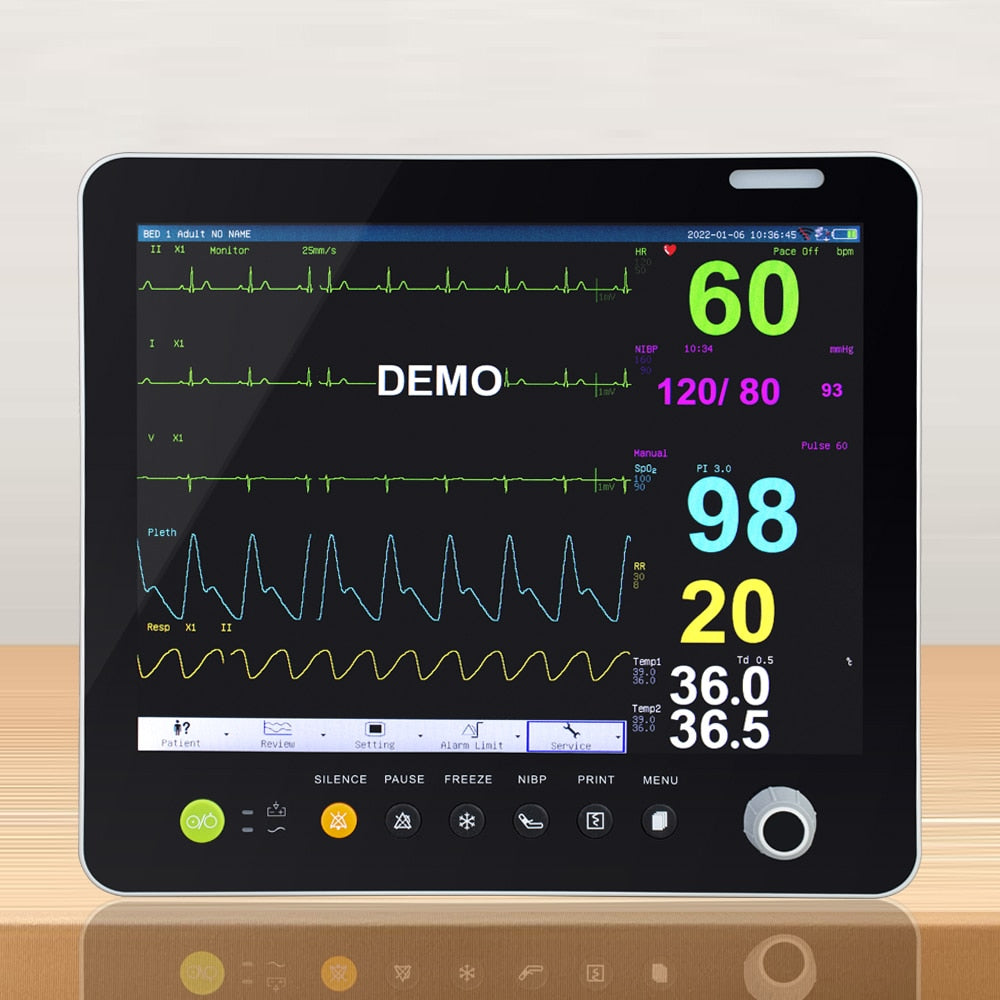 15 Inch Portable Vital Signs Veterinary Patient Monitor for Parameter Clinic Monitor Equipment