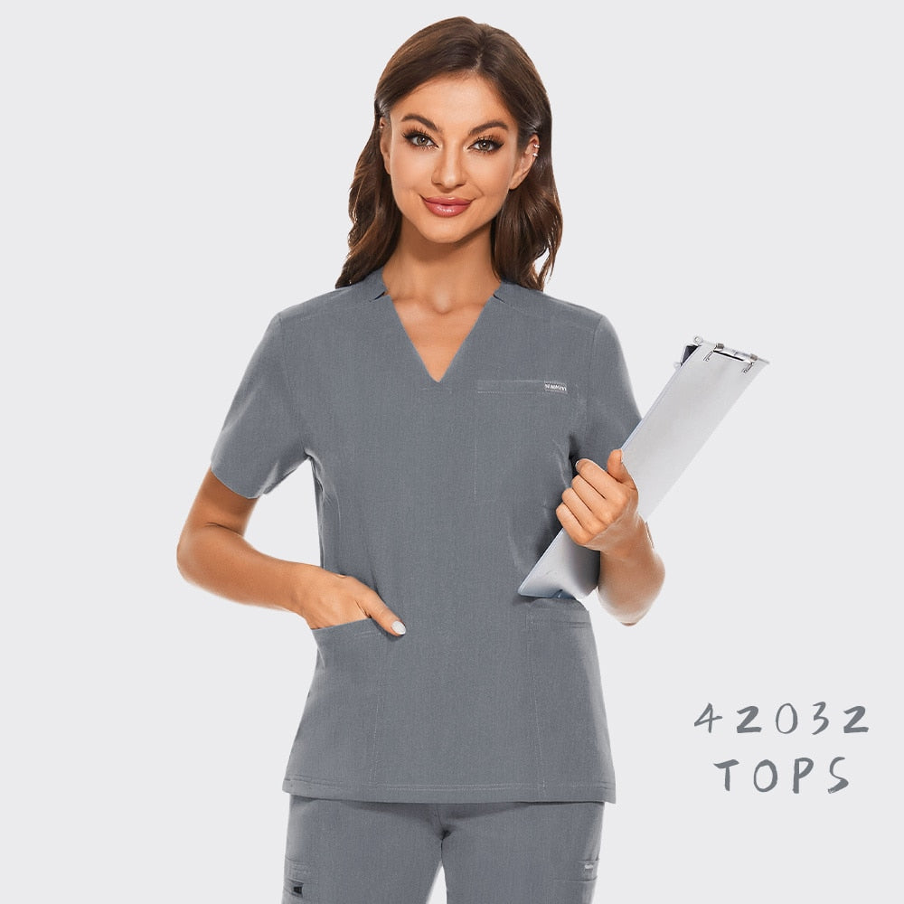 Nurse Uniform Scrubs Women Shirts Medical Scrubs Tops High Quality Men Pet Grooming Care Workwear Operating Room Surgical Blouse