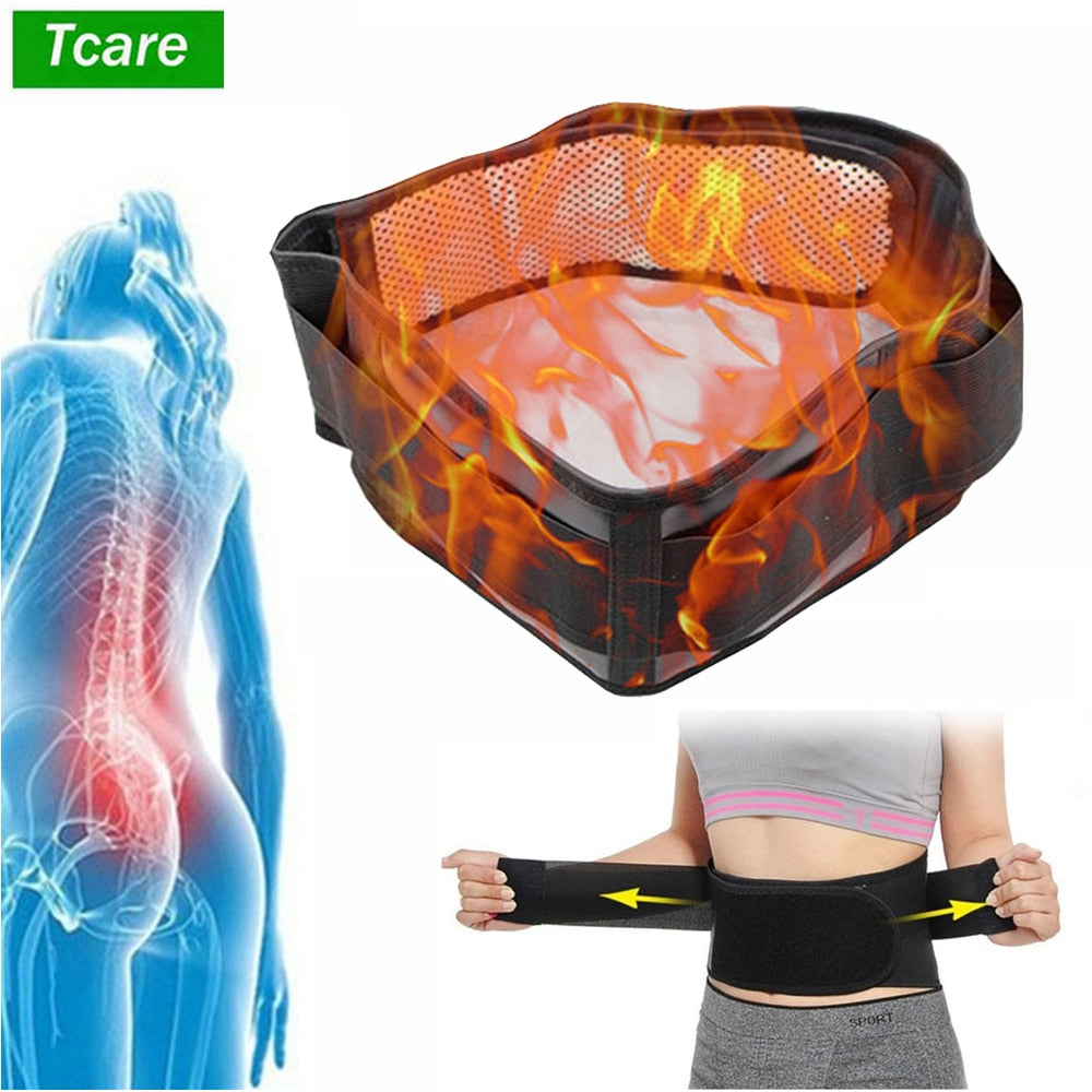 Tcare Adjustable Waist Tourmaline Self Heating Magnetic Therapy Back Waist Support Belt Lumbar Brace Massage Band Health Care