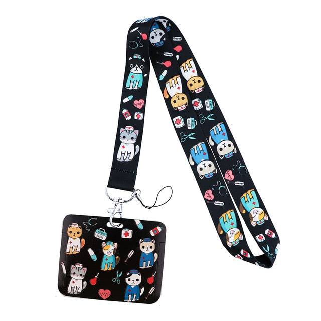 Medical Lanyard Credit Card ID Holder Badge Doctor Nurse Student Women Travel Bank Bus Business Card Cover Badge