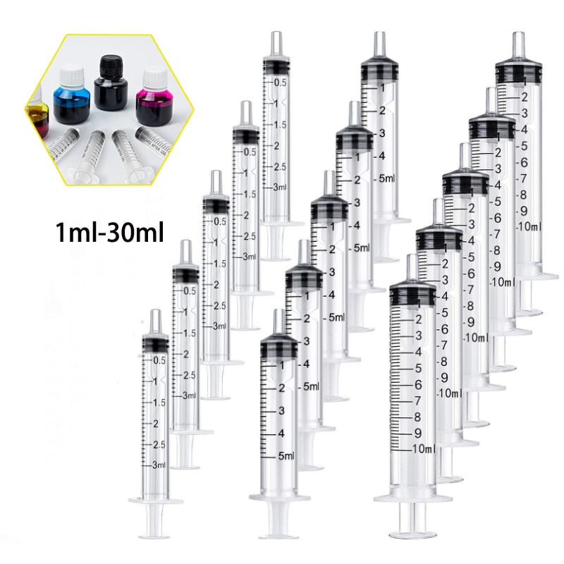 2-20Pcs 1ml-10ml Plastic Reusable Syringe For Measuring Nutrient Sterile Hydroponics Kithchen Tool