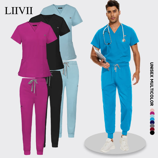 Medical Uniform Scrubs Nurse Accessories Uniform Unisex Clinical Overalls Women Men Operating Room Jogger Suit Doctor Tops Pants