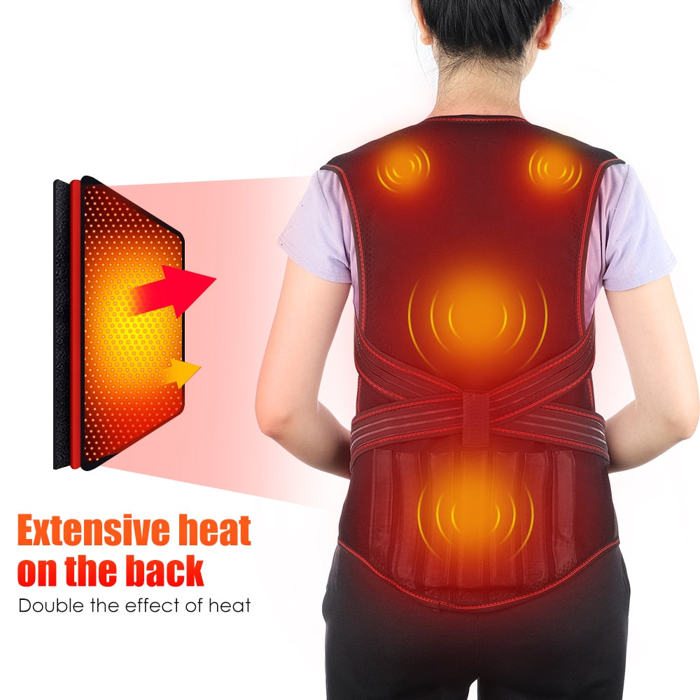 Self Heating Vest Tourmaline Therapy Waist Back Shoulder Posture Corrector Back Support Brace Belt Pain Relief Health Care