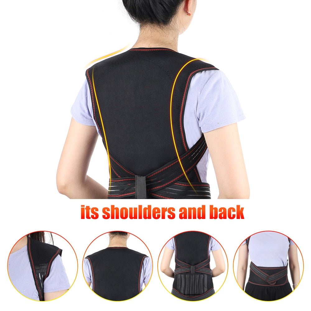 Self Heating Vest Tourmaline Therapy Waist Back Shoulder Posture Corrector Back Support Brace Belt Pain Relief Health Care