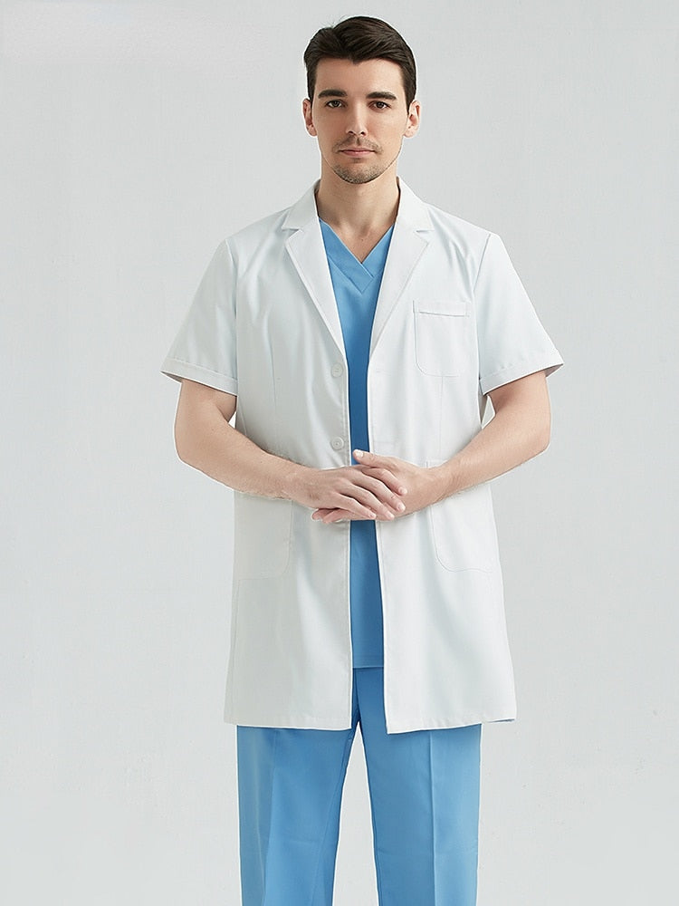 High-end white coat men's long cuff cavity cosmetic plastic hospital medical beauty doctor work clothes in long