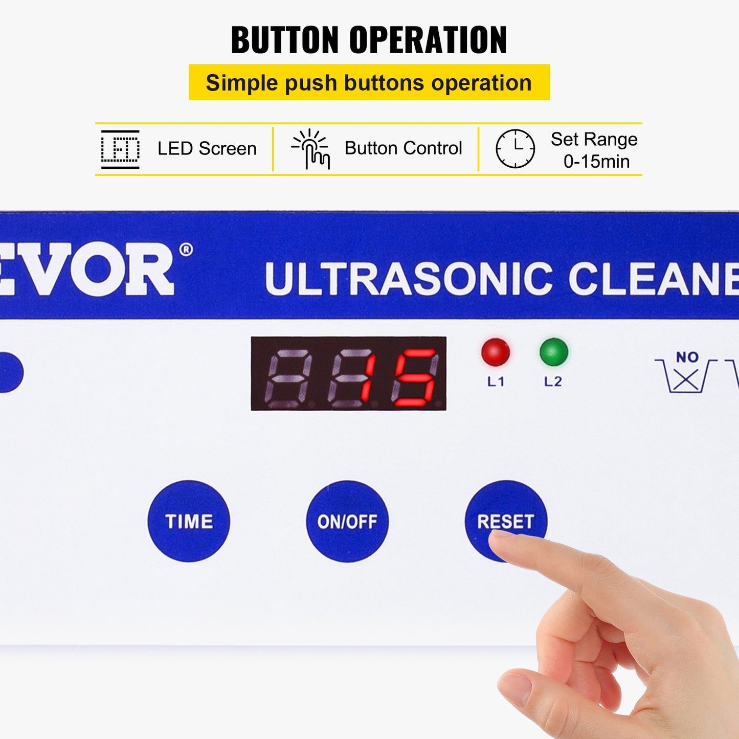 VEVOR 800ml Ultrasonic Cleaner Portable Washing Machine 35W Mini Dishwasher Lave-Dishes Ultrasound Bath Sonic for Home Appliance