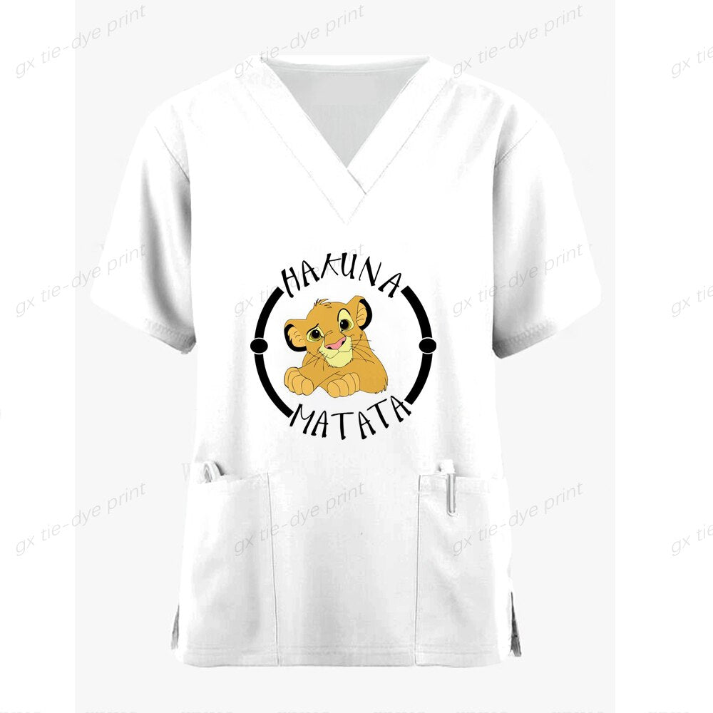 New pharmacy pet hospital nurse uniform Disney Lion King coat dentist work coat white coat spa uniform surgery uniform