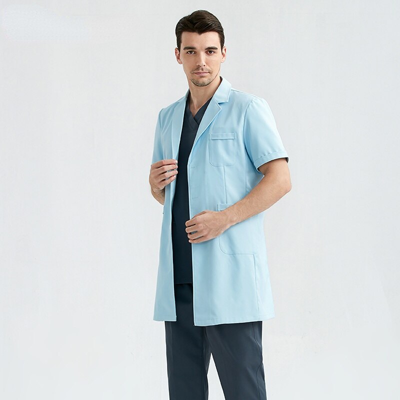 High-end white coat men's long cuff cavity cosmetic plastic hospital medical beauty doctor work clothes in long