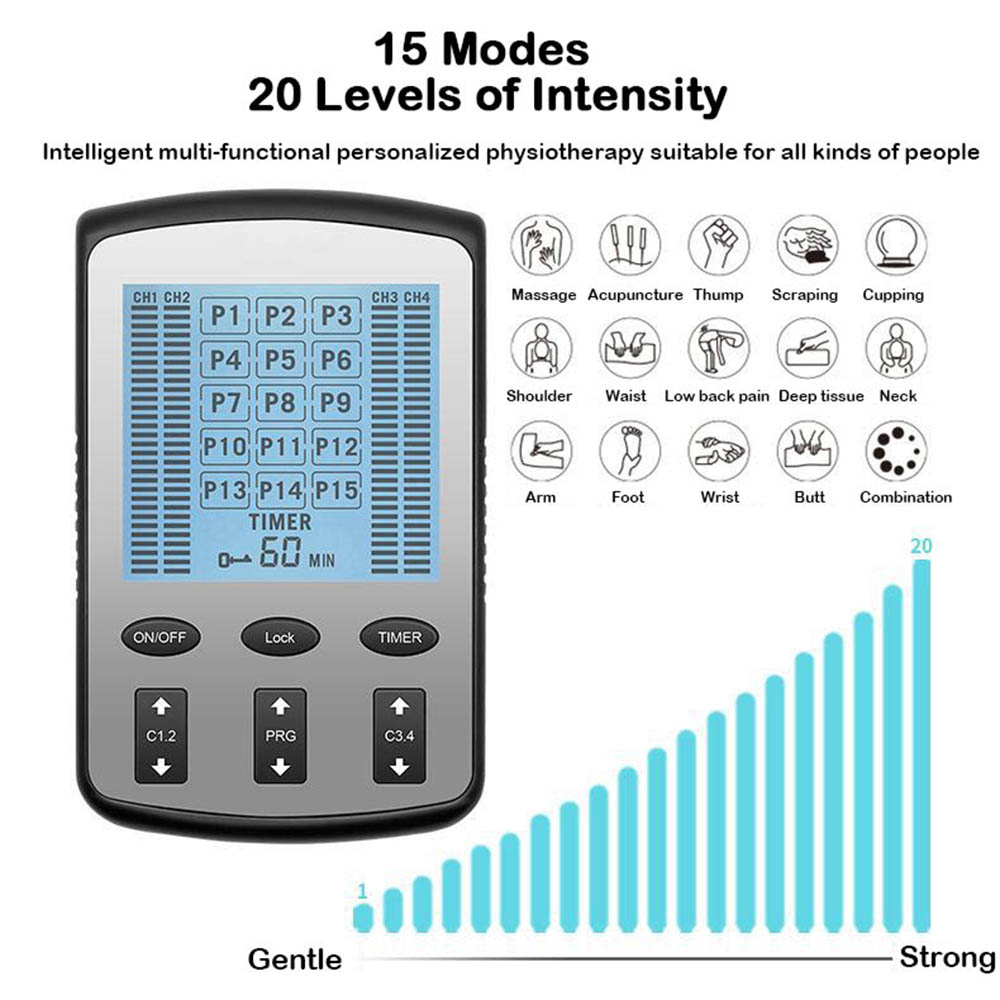 Tens Unit Stimulator Machine with 8 Electrodes