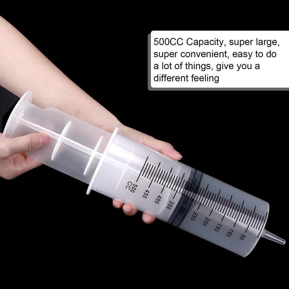 Multifunction Large Capacity Syringe Reusable Pump Measuring For Draw Ink Pet Feeding Car Liquid Oil Glue Applicator 500ml