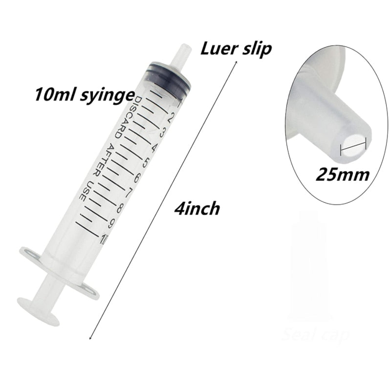 2-20Pcs 1ml-10ml Plastic Reusable Syringe For Measuring Nutrient Sterile Hydroponics Kithchen Tool