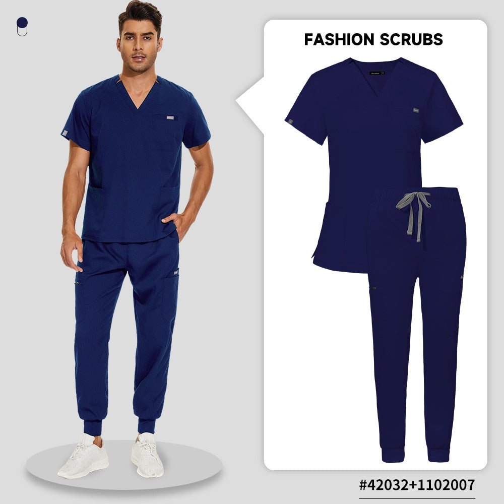 Medical Uniform Scrubs Nurse Accessories Uniform Unisex Clinical Overalls Women Men Operating Room Jogger Suit Doctor Tops Pants