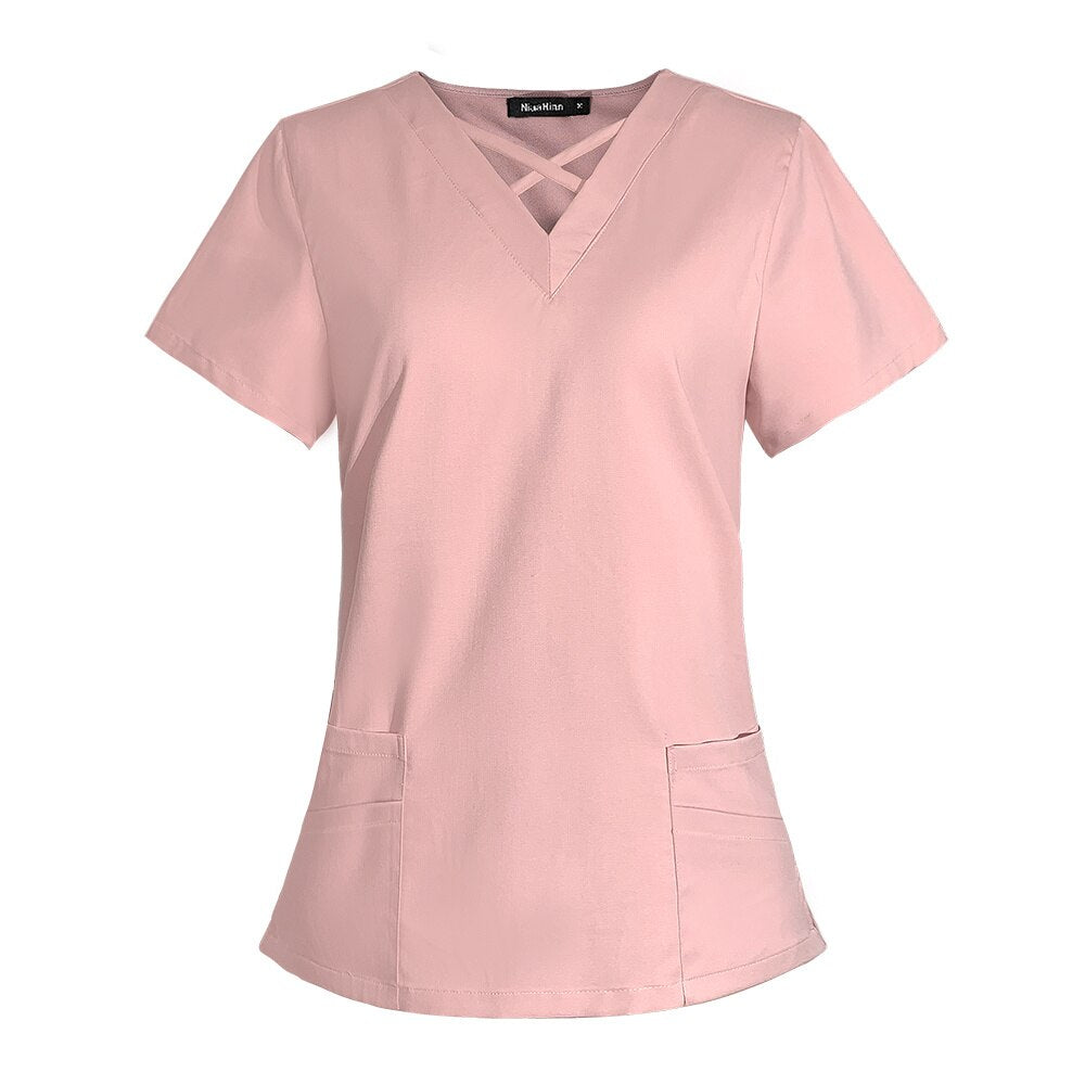 Women Nurses Uniform Surgical Scrubs Uniforms Nurse Scrub Tops Blouse Clinic Carer Protective Jackets Nursing Uniform Shirts xxl