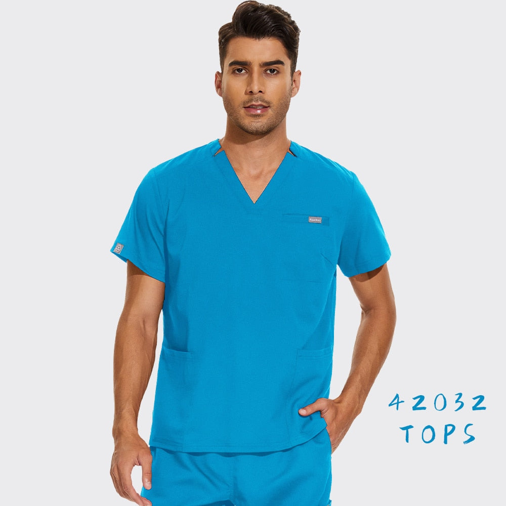 Nurse Uniform Scrubs Women Shirts Medical Scrubs Tops High Quality Men Pet Grooming Care Workwear Operating Room Surgical Blouse