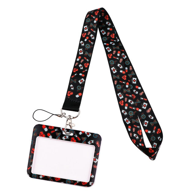 Medical Lanyard Credit Card ID Holder Badge Doctor Nurse Student Women Travel Bank Bus Business Card Cover Badge