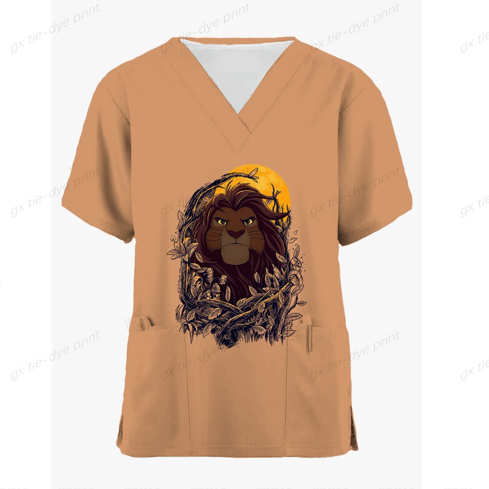 New pharmacy pet hospital nurse uniform Disney Lion King coat dentist work coat white coat spa uniform surgery uniform