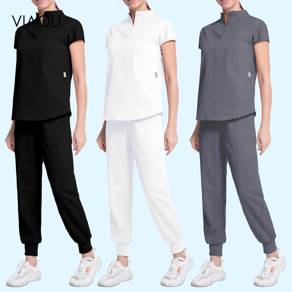 High Quality Surgical Uniforms Pharmacy Hospital Nursing Scrubs Tops+pants Breathable Beauty Salon Dentistry Pet Doctor Workwear