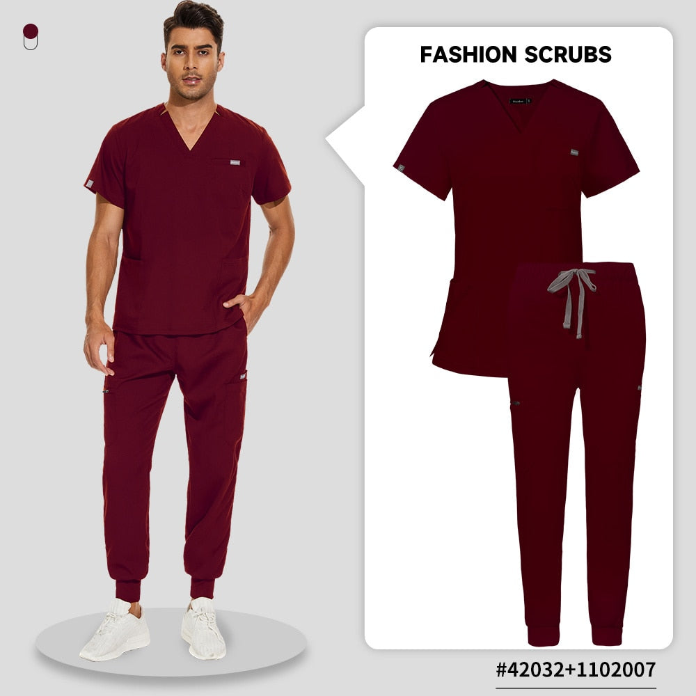 Medical Uniform Scrubs Nurse Accessories Uniform Unisex Clinical Overalls Women Men Operating Room Jogger Suit Doctor Tops Pants