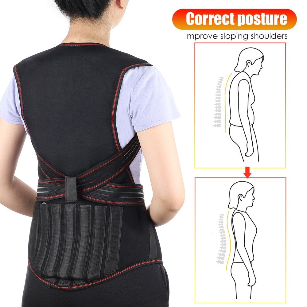 Self Heating Vest Tourmaline Therapy Waist Back Shoulder Posture Corrector Back Support Brace Belt Pain Relief Health Care