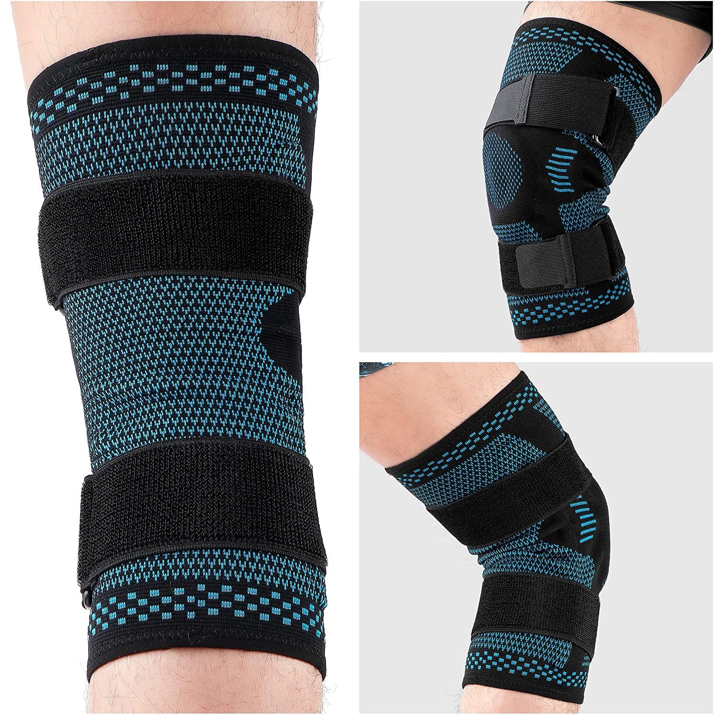 Knee Brace Support Compression Sleeve with Side Stabilizers