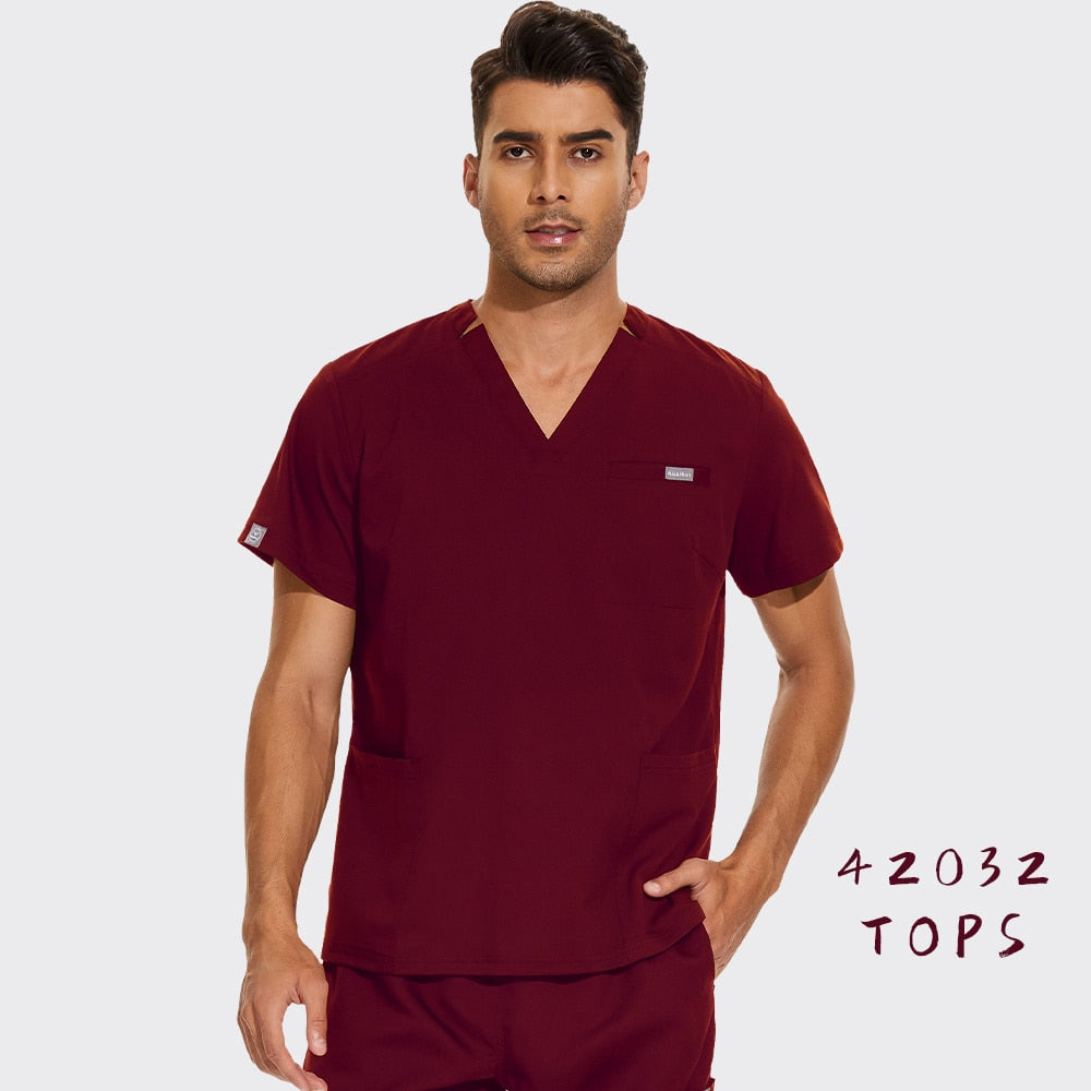 Nurse Uniform Scrubs Women Shirts Medical Scrubs Tops High Quality Men Pet Grooming Care Workwear Operating Room Surgical Blouse