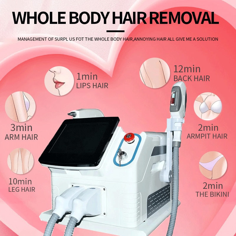 2 in 1 Picosecond Laser Tattoo Removal Machine 2022  Diode Laser OPT LPL RemoveHair Professional  Device Full Body For Salon