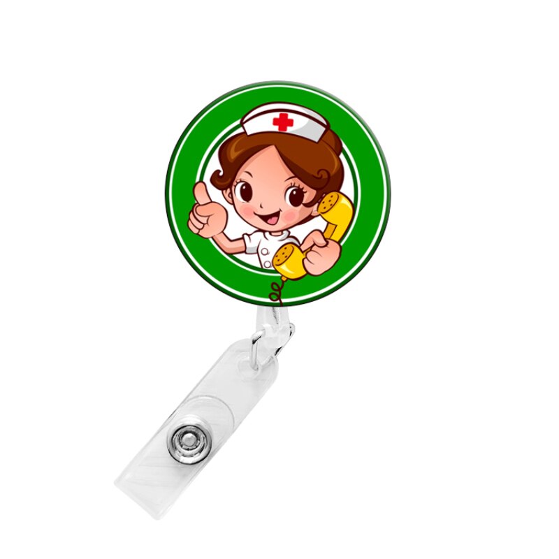 1PCS Retractable Pull Badge Nurse Cute Badge Reel Clip Badge Holder Yoyo Card Doctor ID Card Chain Clips School Student Office