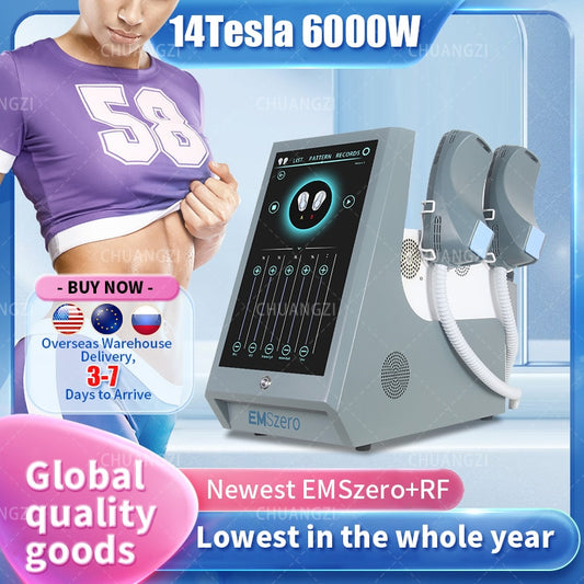 2023 EMS DLS-Emslim Neo 6000w Muscle Stimulate14 Tesla HI-EMT Fat Removal Slimming Butt Build Sculpt Machine Pelvic Stimulation