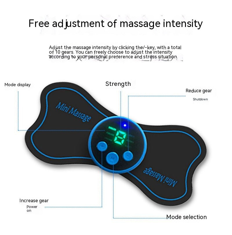 Portable Mini Electric Neck Massager Cervical Massage Stimulator Pain Relief Health Care Pain Relief Intelligent Massage Patch