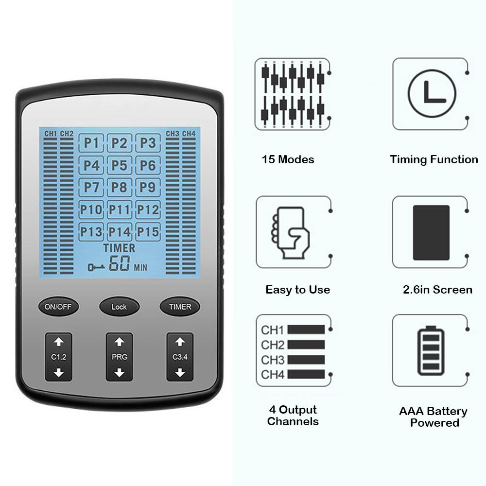 Tens Unit Stimulator Machine with 8 Electrodes