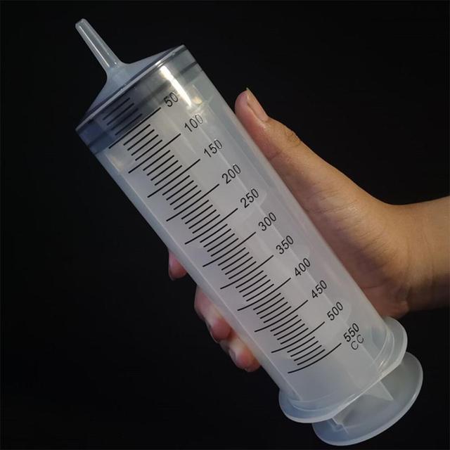 Multifunction Large Capacity Syringe Reusable Pump Measuring For Draw Ink Pet Feeding Car Liquid Oil Glue Applicator 500ml