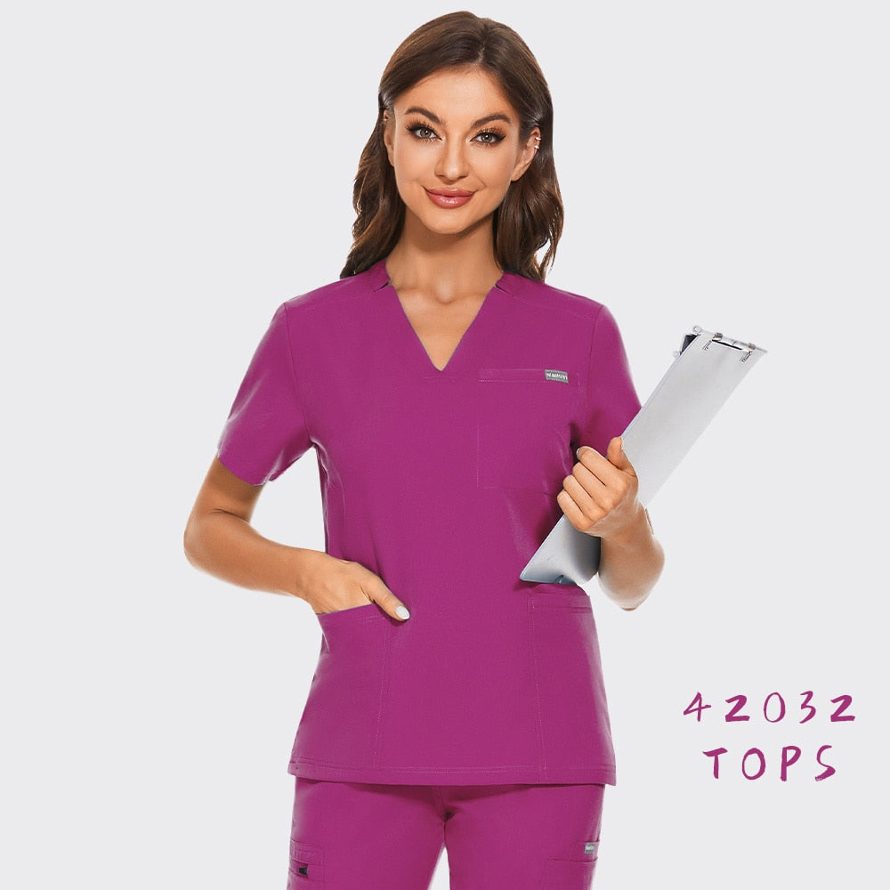 Nurse Uniform Scrubs Women Shirts Medical Scrubs Tops High Quality Men Pet Grooming Care Workwear Operating Room Surgical Blouse