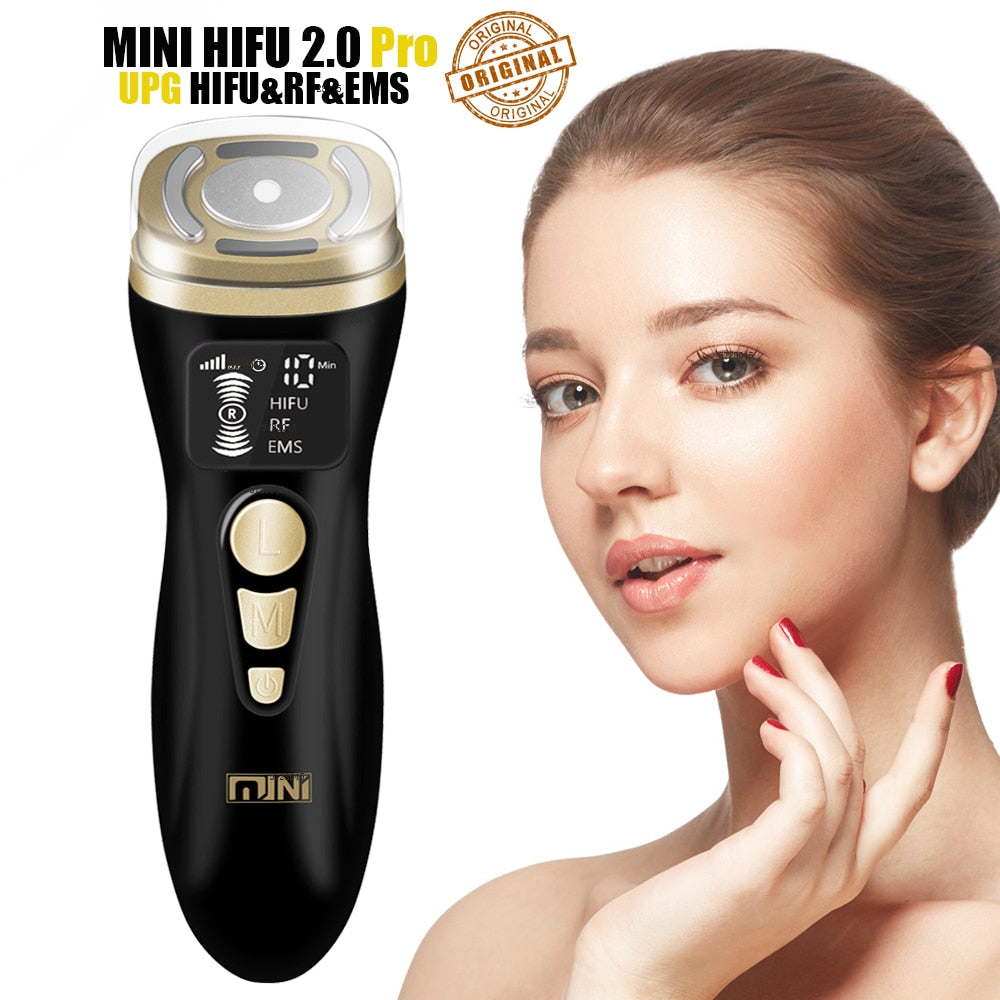 HIFU 2.0 Black Magic Mini HIFU Machine Ultrasound RF EMS Microcurrent Lifting Firming Tightening