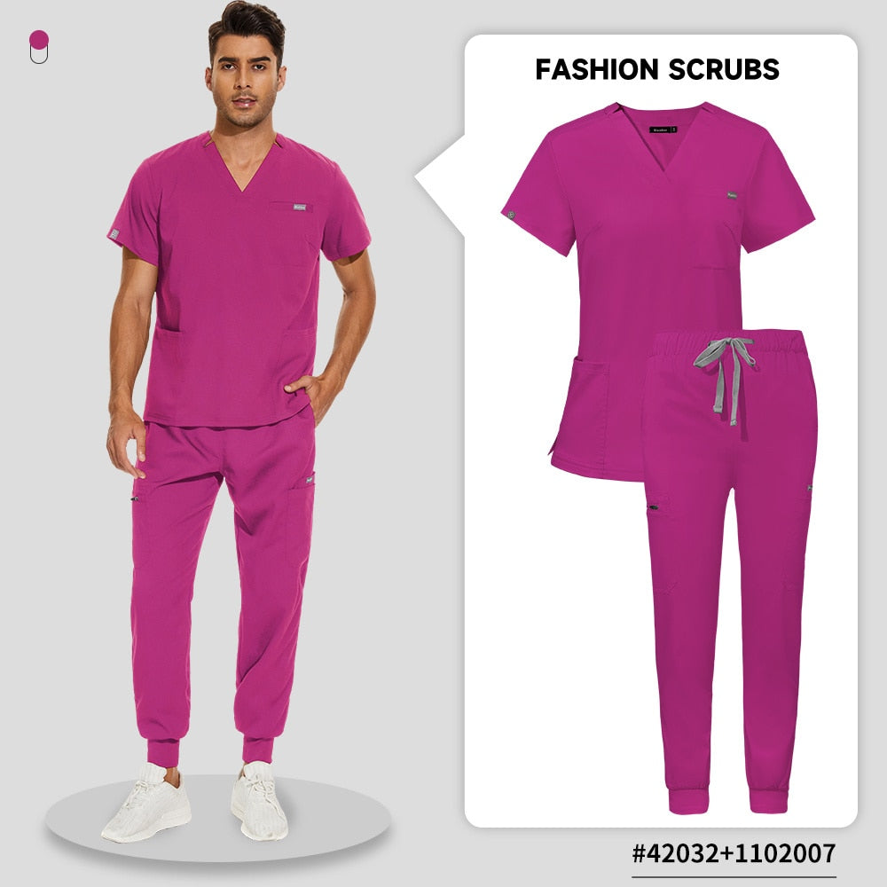 Medical Uniform Scrubs Nurse Accessories Uniform Unisex Clinical Overalls Women Men Operating Room Jogger Suit Doctor Tops Pants