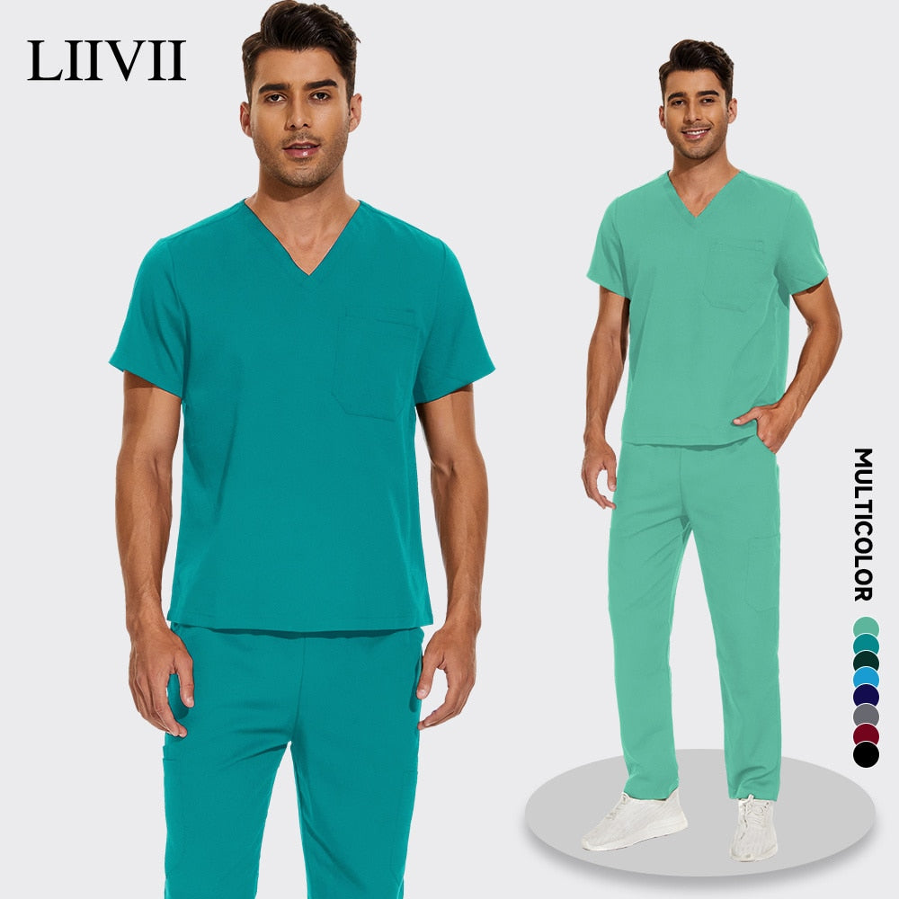 Unisex Pet Grooming Clinic Sets Nursing Clothes Workwear Men Scrub Sets Tooth Health Check Work Uniform Top Medical Doctor Pants