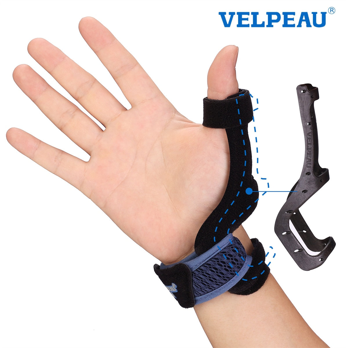 VELPEAU Thumb Brace Reversible Wrist Thumb Spica Splint CMC Support Stabilizer for Trigger Finger De Quervain's and Arthritis