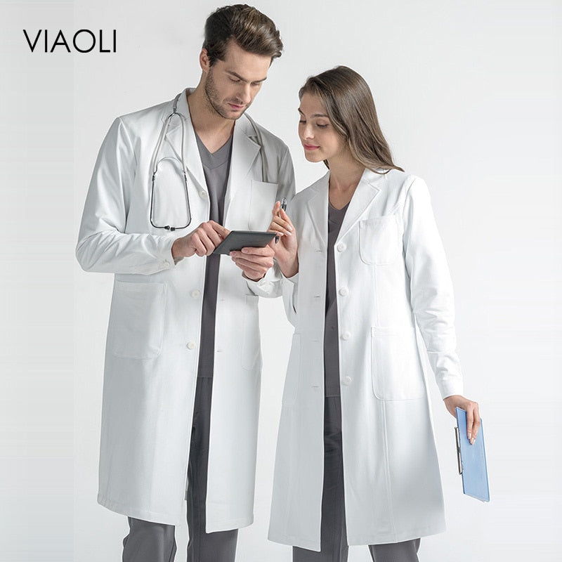 High Quality White Coat Lab Coat Hospital Doctor Slim Nurse Uniform Spa Uniform Nursing Uniform Scrubs Medical Uniforms Women