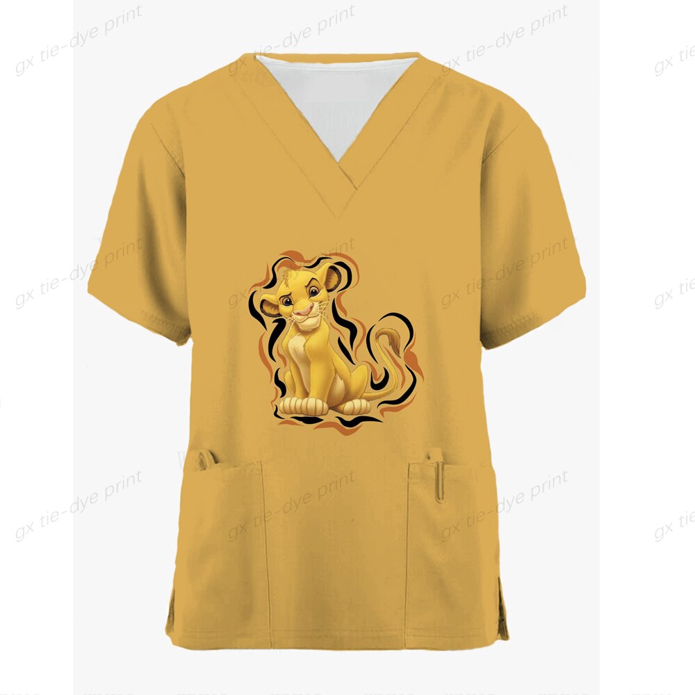 New pharmacy pet hospital nurse uniform Disney Lion King coat dentist work coat white coat spa uniform surgery uniform